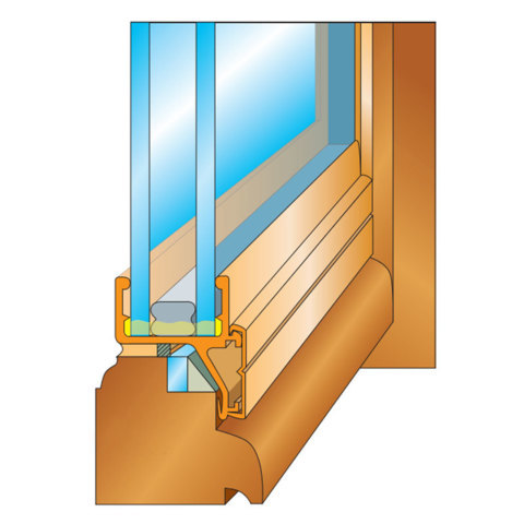 Double-vitrage Verre isolant rénovation avec argon 24 mm PVC chêne doré